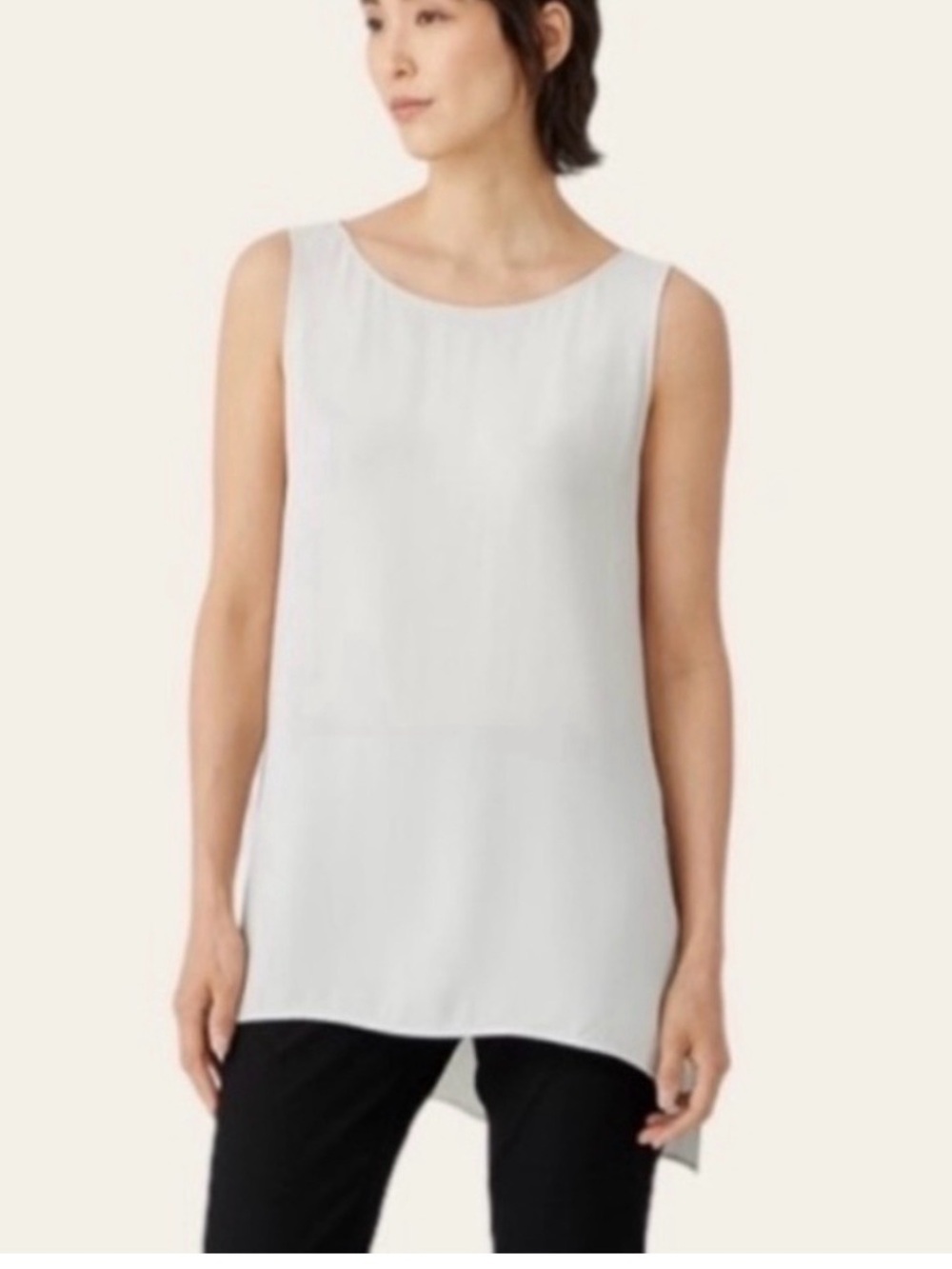 Eileen Fisher Georgette Carrie Silk Tank Top Large
